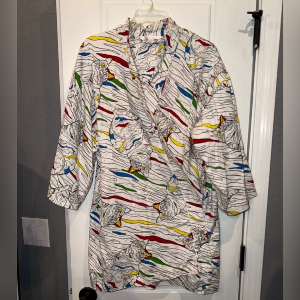 Victoria's Secret PINK vintage cat coloring book robe